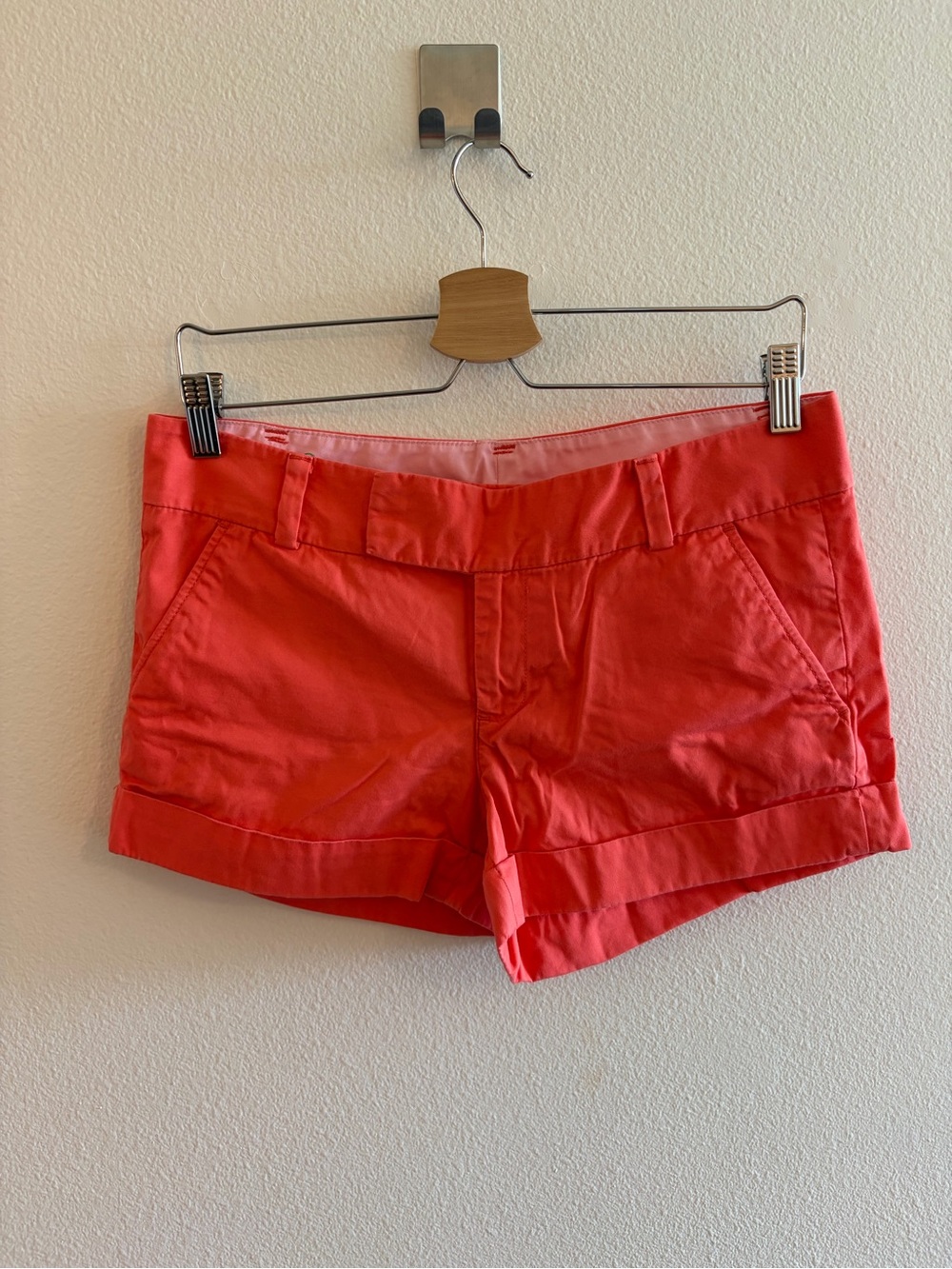Lilly Pulitzer Coral Orange Roll-Hem Cotton Barclay Shorts